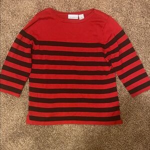 Croft & Barrow Kids Red and Black Long Sleeve Tee